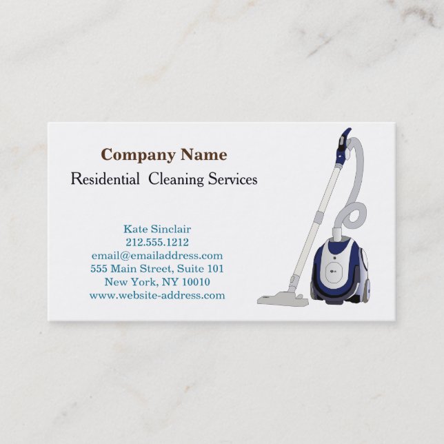 Modern Professional Cleaning Service Business Card (Front)