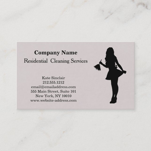 Modern Professional Cleaning Service Business Card (Front)