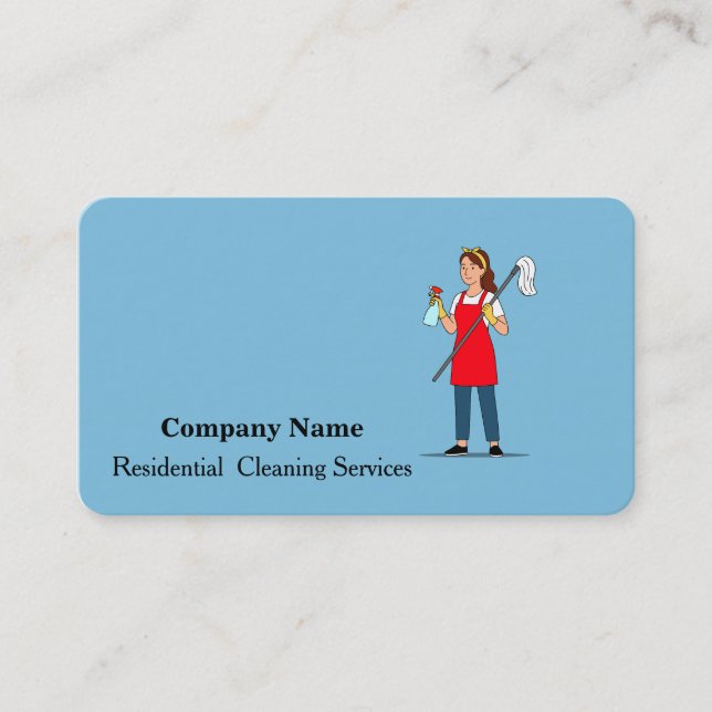 Modern Professional Cleaning Service Business Card (Front)