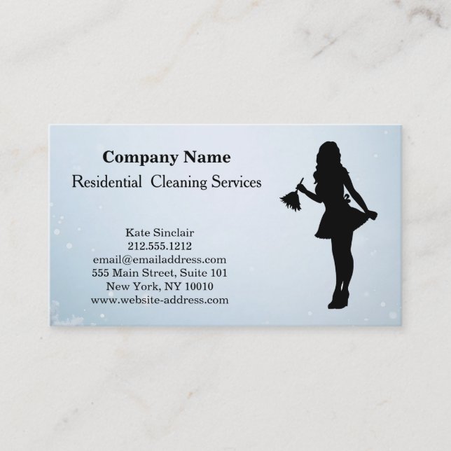 Modern Professional Cleaning Service Business Card (Front)