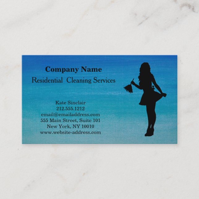Modern Professional Cleaning Service Business Card (Front)