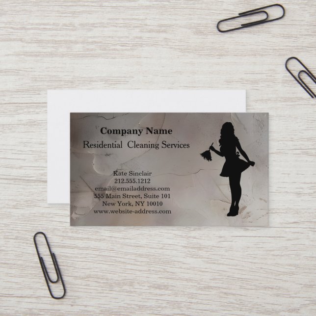 Modern Professional Cleaning Service Business Card (Front/Back In Situ)