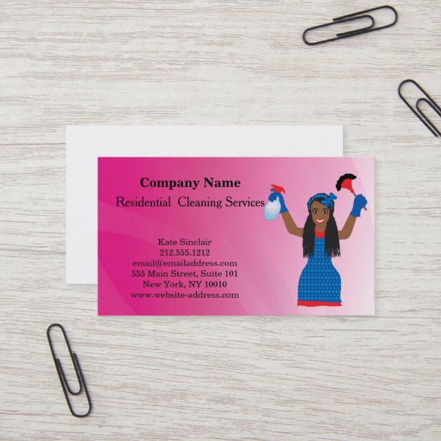 Modern Professional Cleaning Service Business Card (Front/Back In Situ)