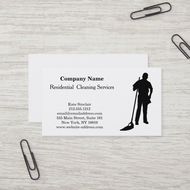 Modern Professional Cleaning Service Business Card (Front/Back In Situ)