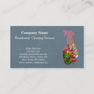 Modern Professional Cleaning Service Spray Bottle Business Card