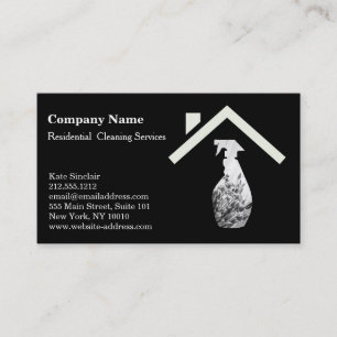 Modern Professional Cleaning Service Spray Bottle Business Card