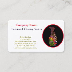 Modern Professional Cleaning Service Spray Bottle Business Card