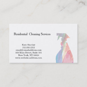 Modern Professional Cleaning Service Spray Bottle Business Card