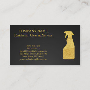 Modern Professional Cleaning Service Spray Bottle Business Card