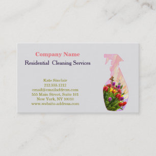 Modern Professional Cleaning Service Spray Bottle Business Card
