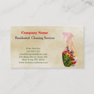 Modern Professional Cleaning Service Spray Bottle  Business Card
