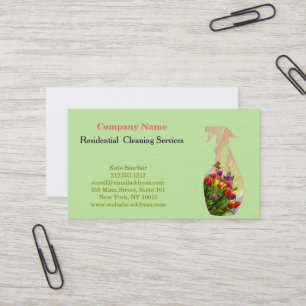 Modern Professional Cleaning Service Spray Bottle Business Card