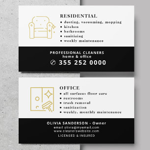 Modern professional cleaning services business card