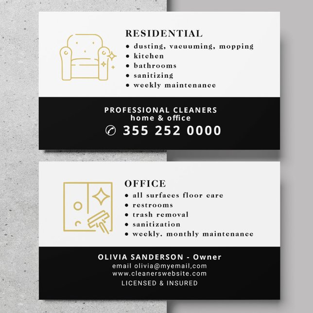 Modern professional cleaning services business card (Creator Uploaded)