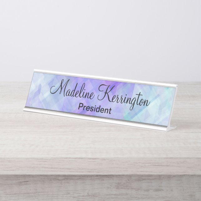 Modern Professional Colourful Abstract Design Desk Name Plate (Front)