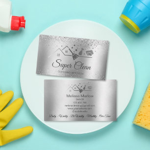 Modern Professional Commercial Cleaning House Business Card