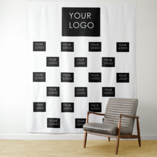 Modern Professional Company Business Logo Backdrop Tapestry