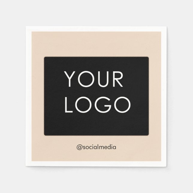 Modern Professional Company Business Logo Beige  Napkin (Front)