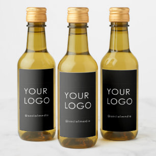 Modern Professional Company Business Logo Black Wine Label