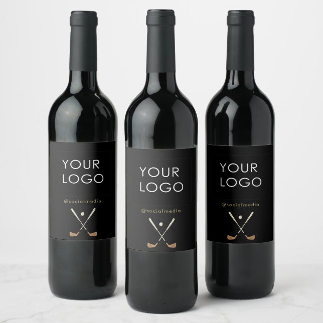 Modern Professional Company Business Logo Golf  Wine Label (Bottles)