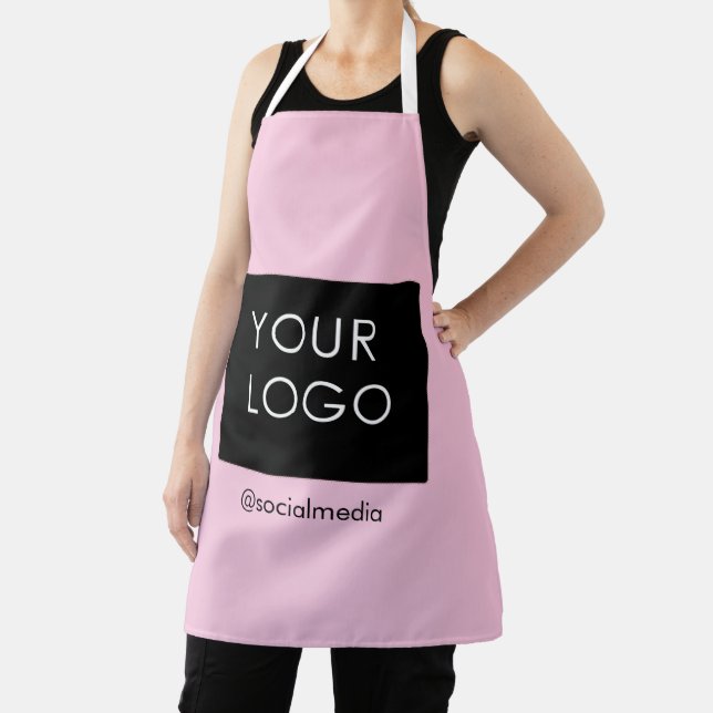 Modern Professional Company Business Logo Pink Apron (Insitu)