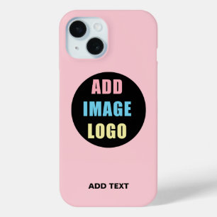 Modern Professional Company Business Logo Pink iPhone 15 Case