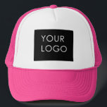 Modern Professional Company Business Logo Pink Trucker Hat<br><div class="desc">Modern Customisable Business Company Corporate Logo gifts. Add your logo or image to this modern, elegant minimalist pink gradient ombre design. You can simply add your company logo, image, or personal photo. Editable logo or photo business or individual personal gift for a friend, co-worker, or anyone else. Customisable company business...</div>