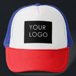 Modern Professional Company Business Logo  Trucker Hat<br><div class="desc">Modern Customisable Business Company Corporate Logo gifts. Add your logo or image to this modern, elegant minimalist pink gradient ombre design. You can simply add your company logo, image, or personal photo. Editable logo or photo business or individual personal gift for a friend, co-worker, or anyone else. Customisable company business...</div>