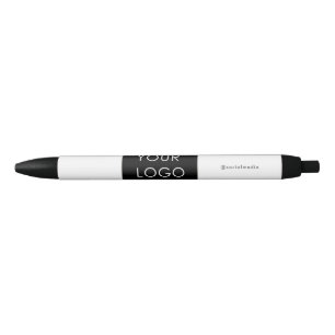 Modern Professional Company Business Logo White Black Ink Pen
