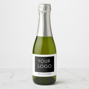 Modern Professional Company Business Logo White Sparkling Wine Label