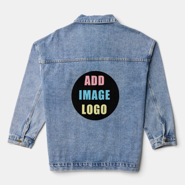 Modern Professional Company Your Business Logo  Denim Jacket (Back)