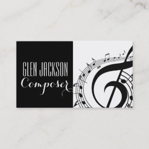 Modern Professional Composer Music Notes Musician Business Card