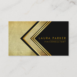 Modern Professional Construction Geometrical Gold Business Card
