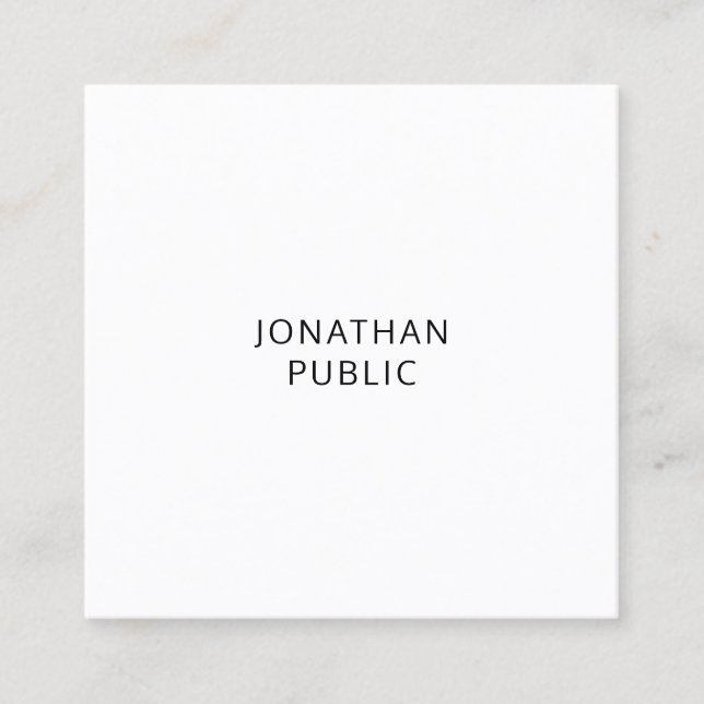 Modern Professional Creative Clean Template Luxury Square Business Card (Front)