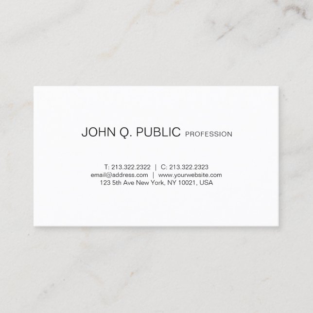 Modern Professional Creative Trending Plain Business Card (Front)