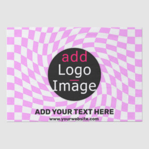 Modern Professional Custom Brand Chequered Pink Tissue Paper