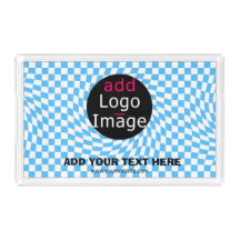 Modern Professional Custom Business Chequered Blue