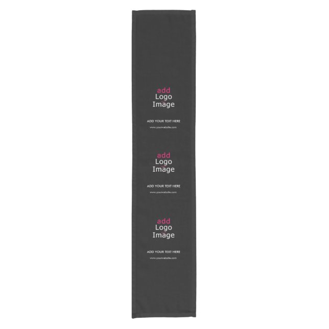Modern Professional Custom Business Chic Black Short Table Runner (Front)