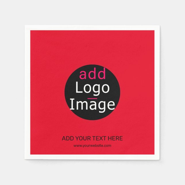 Modern Professional Custom Business Chic Red Napkin (Front)