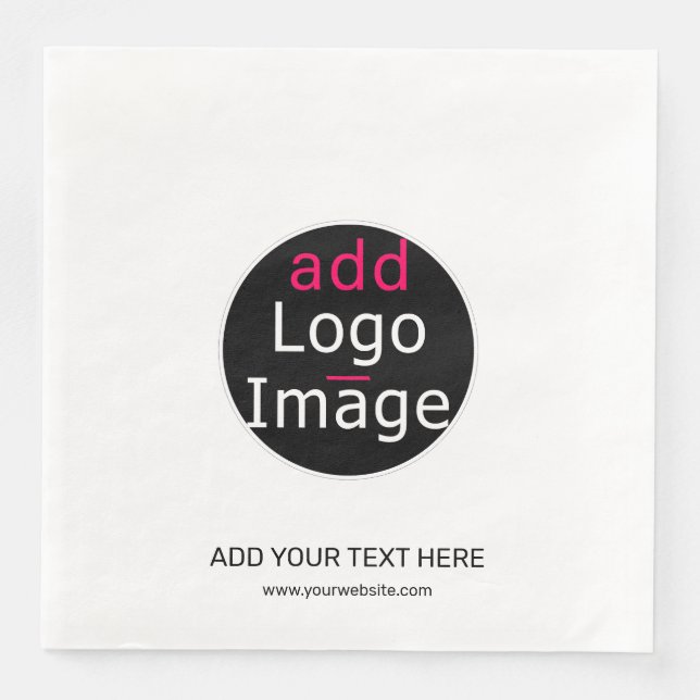 Modern Professional Custom Business Chic White  Napkin (Front)