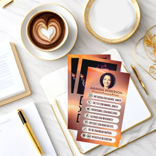 modern professional custom social media icons link business card