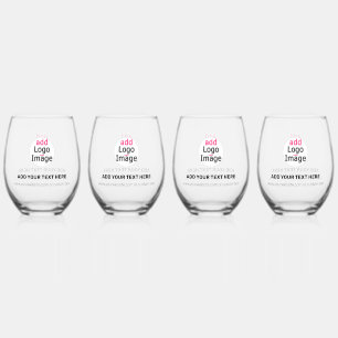 Modern Professional Customisable Business Chic  Stemless Wine Glass