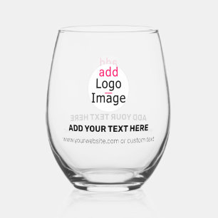 Modern Professional Customisable Business Chic  Stemless Wine Glass