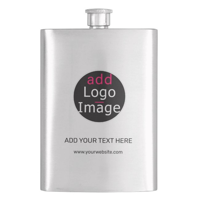 Modern Professional Customisable Business Hip Flask (Front)