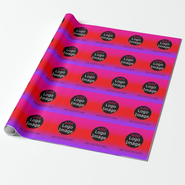 Modern Professional Customisable Business Magenta  Wrapping Paper (Unrolled)