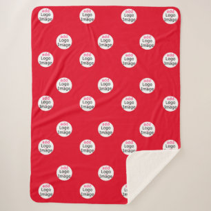 Modern Professional Customisable Business Red Sherpa Blanket