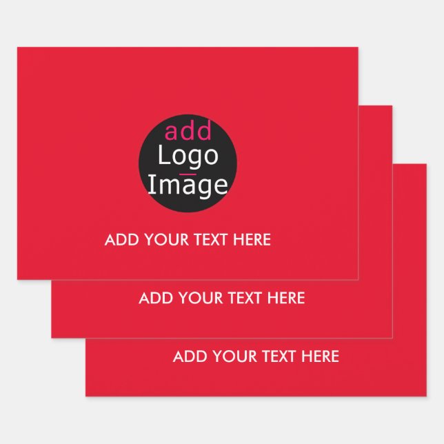 Modern Professional Customisable Business Red Wrapping Paper Sheet (Set)