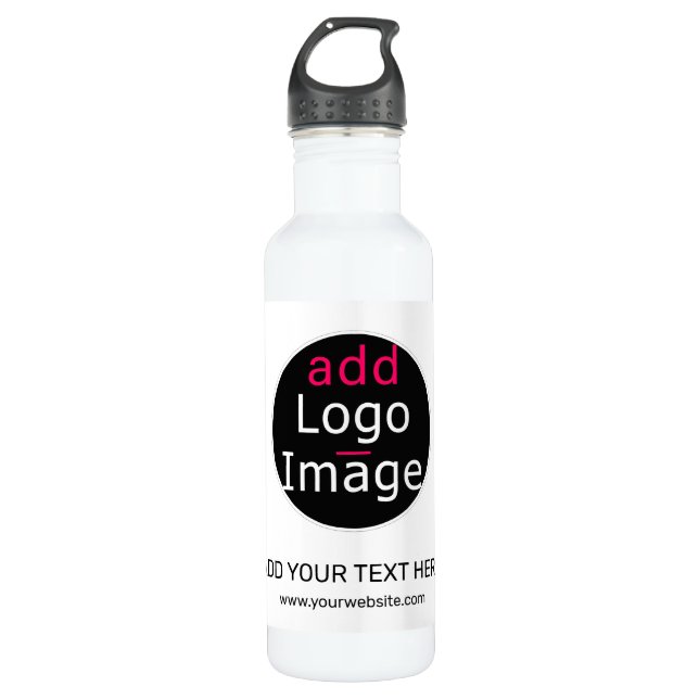 Modern Professional Customisable Business White 710 Ml Water Bottle (Front)
