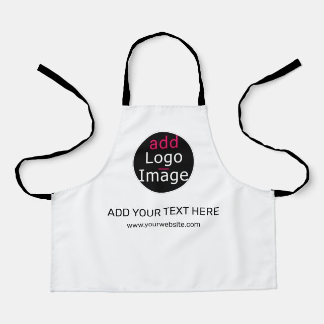 Modern Professional Customisable Business White  Apron (Front)