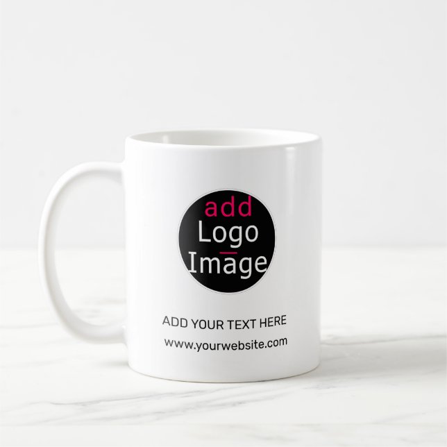 Modern Professional Customisable Business White    Coffee Mug (Left)